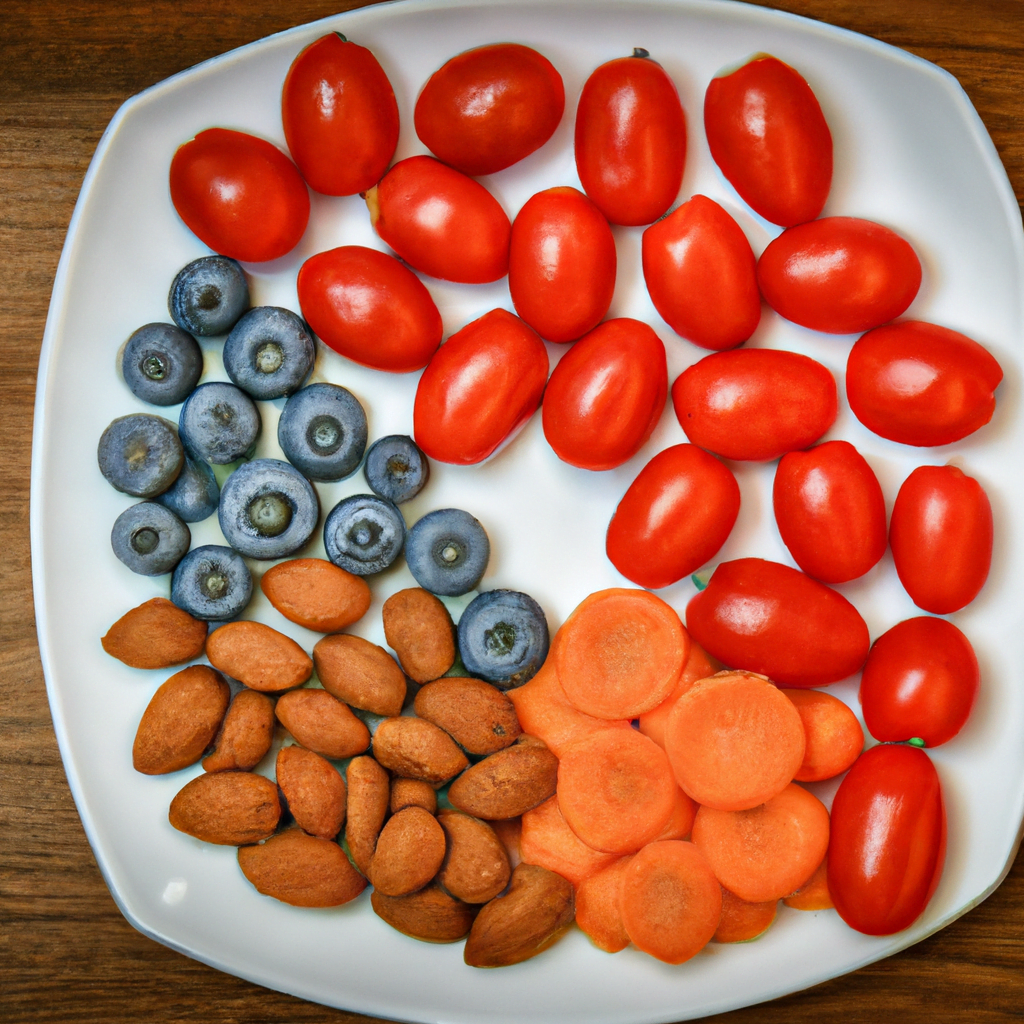 A vibrant plate of heart-healthy foods.