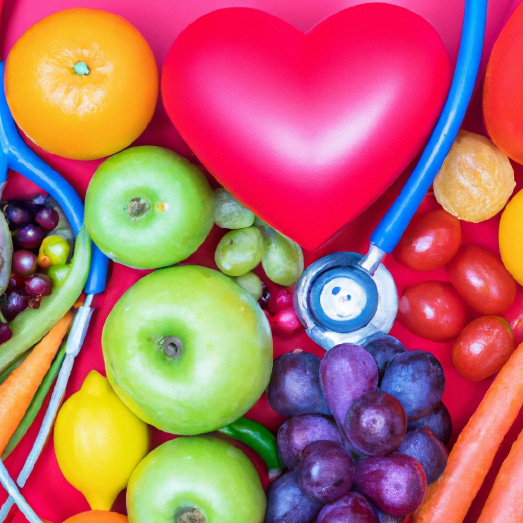 Colorful and nutritious diet promoting heart health.