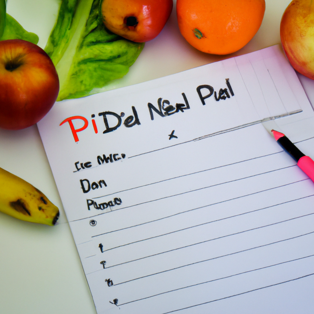 Colorful, healthy diet plan for weight loss.