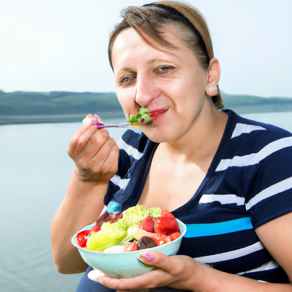 Healthy diet during pregnancy in beautiful landscapes.
