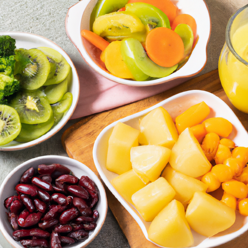 Healthy kidney diet with colorful foods.