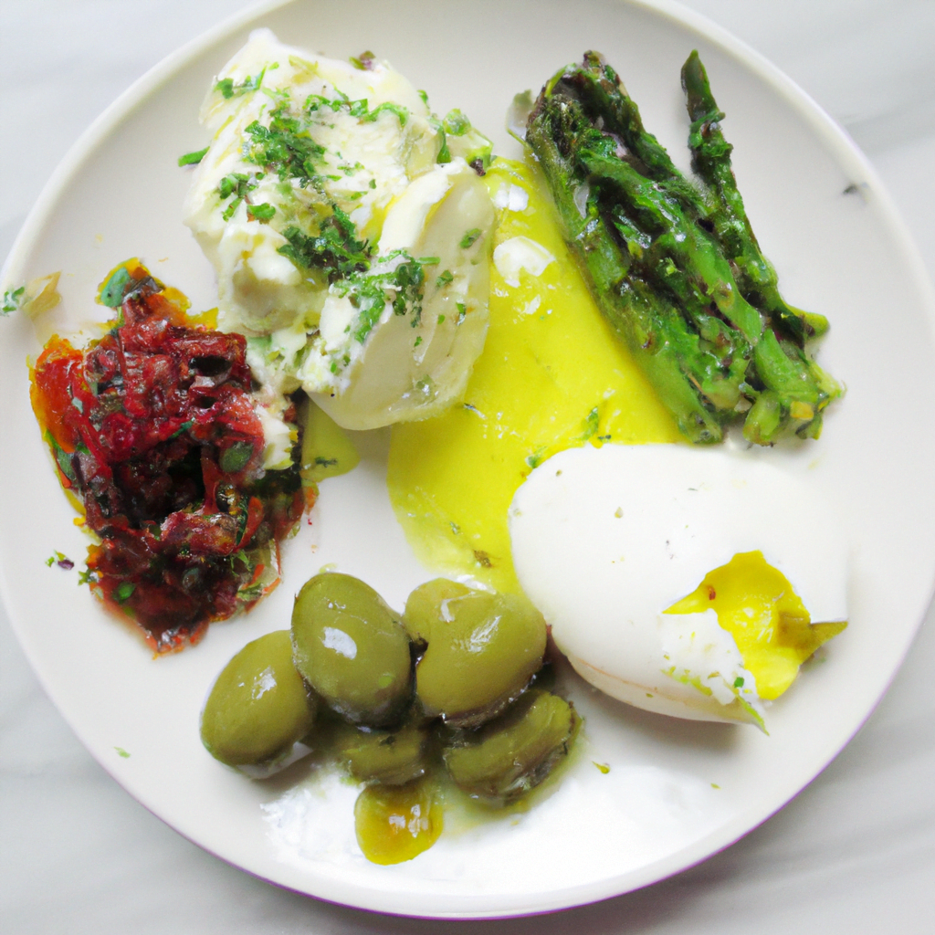 A colorful plate of diabetes-friendly foods.